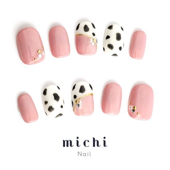 ダルメシアンピンク ネイルチップ 4043.jpg