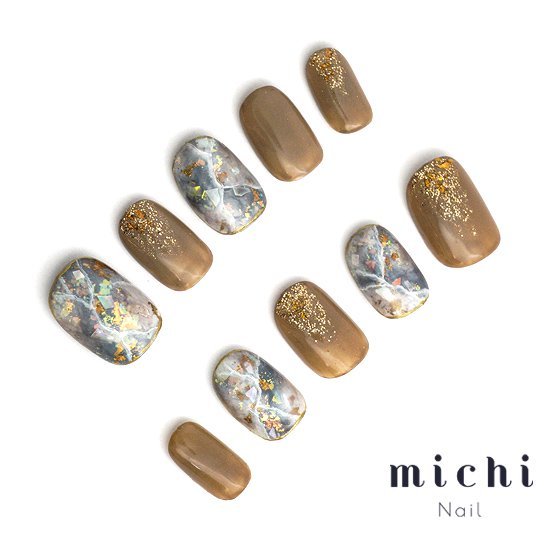 楽天市場 最大250円offクーポン配布中 モカベージュとブルーの天然石ネイル Michinail ネイルチップ ミチネイル ネイル つけ爪 ハンドメイドネイル ショートネイル ニュアンスネイル ブライダルネイル 成人式ネイル オリジナルtシャツのup T