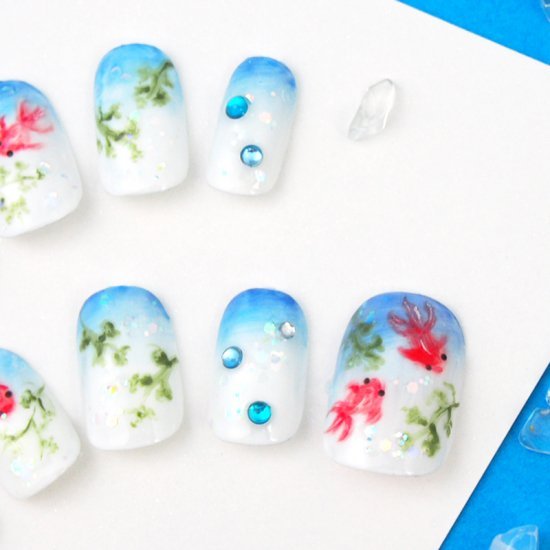 楽天市場 金魚鉢の水彩風アクアネイル Michinail ネイルチップ ミチネイル ネイル つけ爪 ハンドメイドネイル ショートネイル ニュアンスネイル ブライダルネイル 成人式ネイル オリジナルtシャツのup T 楽天市場 金魚鉢の水彩風アクアネイル Michinail ネイルチップ ミチネイル ネイル つけ爪 ハンドメイドネイル ショートネイル ニュアンスネイル ブライダルネイル 成人式ネイル オリジナルtシャツのup T