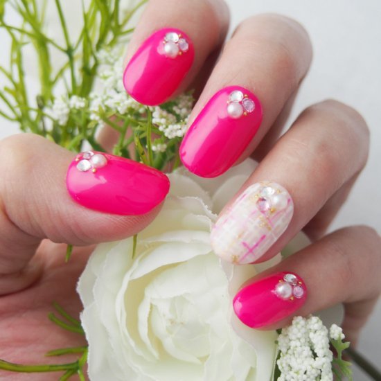 楽天市場 最大250円offクーポン配布中 チェリーピンクのツイードネイル Michinail ネイルチップ ミチネイル ネイル つけ爪 ハンドメイド ネイル ショートネイル ニュアンスネイル ブライダルネイル 成人式ネイル オリジナルtシャツのup T