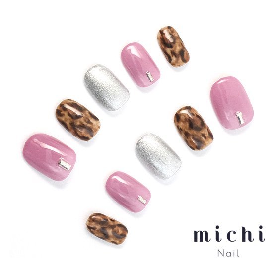 楽天市場 最大250円offクーポン配布中 くすみピンク ヒョウ柄ネイル Michinail ネイルチップ ミチネイル ネイル つけ爪 ハンドメイド ネイル ショートネイル ニュアンスネイル ブライダルネイル 成人式ネイル オリジナルtシャツのup T