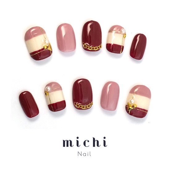 楽天市場 モーヴピンク ボルドー秋色ボーダーネイル Michinail ネイルチップ ミチネイル ネイル つけ爪 ハンドメイドネイル ショートネイル ニュアンスネイル ブライダルネイル 成人式ネイル オリジナルtシャツのup T