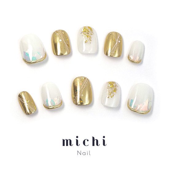 楽天市場 最大250円offクーポン配布中 ホワイトゴールドのオーロラネイル Michinail ネイルチップ ミチネイル ネイル つけ爪 ハンドメイドネイル ショートネイル ニュアンスネイル ブライダルネイル 成人式ネイル オリジナルtシャツのup T