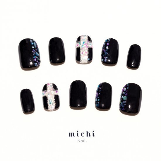 楽天市場 最大250円offクーポン配布中 ステンドガラス風ブラックネイル Michinail ネイルチップ ミチネイル ネイル つけ爪 ハンドメイド ネイル ショートネイル ニュアンスネイル ブライダルネイル 成人式ネイル オリジナルtシャツのup T