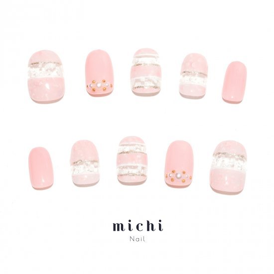 楽天市場 最大250円offクーポン配布中 シアーピンクのふんわりボーダーネイル Michinail ネイルチップ ミチネイル ネイル つけ爪 ハンドメイドネイル ショートネイル ニュアンスネイル ブライダルネイル 成人式ネイル オリジナルtシャツのup T