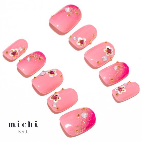 楽天市場 最大250円offクーポン配布中 キャンディピンクのかわいい和柄ネイル Michinail ネイルチップ ミチネイル ネイル つけ爪 ハンドメイドネイル ショートネイル ニュアンスネイル ブライダルネイル 成人式ネイル オリジナルtシャツのup T