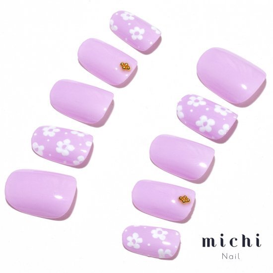 楽天市場 ラベンダーカラーのお花ネイル Michinail ネイルチップ ミチネイル ネイル つけ爪 ハンドメイドネイル ショートネイル ニュアンス ネイル ブライダルネイル 成人式ネイル オリジナルtシャツのup T