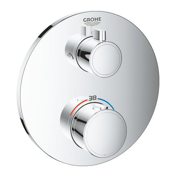 【直送商品】GROHE[グローエ]　浴室用水栓　【24 076 00J】　グローサーモ サーモスタットシャワー2方切替埋込混合栓 ラウンドタイプ 化粧部【NP後払い不可】｜住宅設備のプロショップDOOON！！ 41,792円