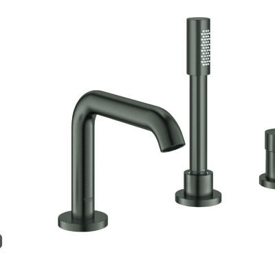 【直送商いもの】GROHE[グローエ] 【19 578 AL1J】 エッセンス・シングルレバーデッキバス・シャワー雑ぜ合わせる栓（ブラッシュドハードグラファイト） 抽出エキス