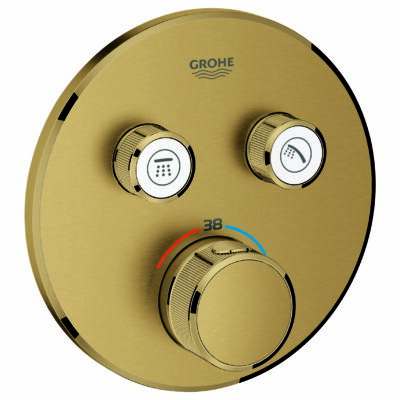 【直送商品】GROHE[グローエ] 【29 119 GN0J】 スマートコントロール・サーモスタット2バルブ混合栓ラウンドタイプ化粧部（ブラッシュドクールサンライズ） グローサーモスマートコントロール