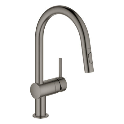【直送商品】GROHE[グローエ] 【32321AL2J-2】 シングルレバーキッチン混合栓 (ヘッド引出タイプ) ブラッシュドハードグラファイト ミンタ