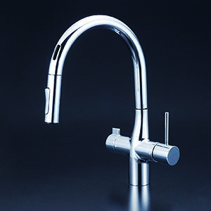 KVK ビルトイン浄水器用シングルシャワー付混合栓(センサー)撥水 【KM6091SCECHS】|住宅設備のプロショップDOOON!!