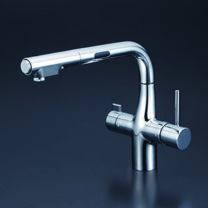 KVK ビルトイン浄水器用シングルシャワー付混合栓(センサー)撥水 【KM6131SCECHS】|住宅設備のプロショップDOOON!!