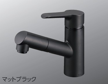 KVK 【FSL250DZEMB】 シングル混合栓（ｅレバー）　マットブラック 寒冷地用