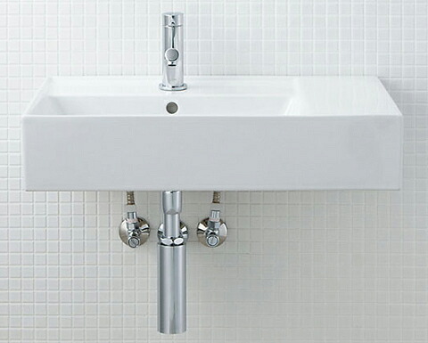 INAX LIXIL・リクシル 【YL-A557LSYEP(C)】 サティス洗面器（557タイプ・壁付・混合水栓・床ボトルトラップ・壁給水） シングルレバー混合水栓（エコハンドル） 一般地・寒冷地共用仕様