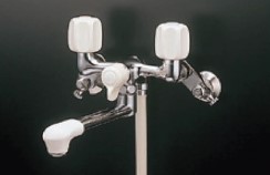 ミズタニバルブ 風呂場用水栓 壁付2手持ち部分シャワー水栓 短時間立ちふさがる有・導管下初っ切り 冷ややかさ地手合い【MW-80DA】【MW80DA】