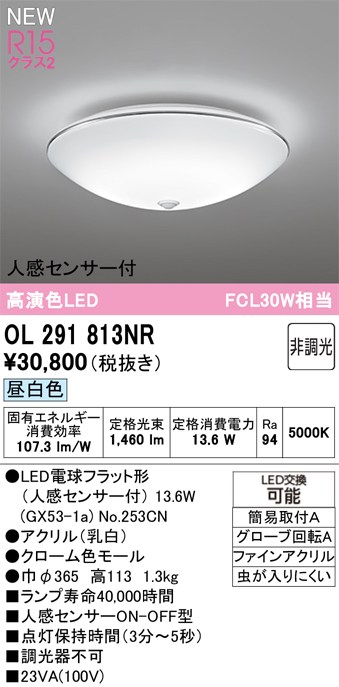 オーデリック シーリングライト 【OL291813NR】 【OL 291 813NR】｜住宅設備のプロショップDOOON！！