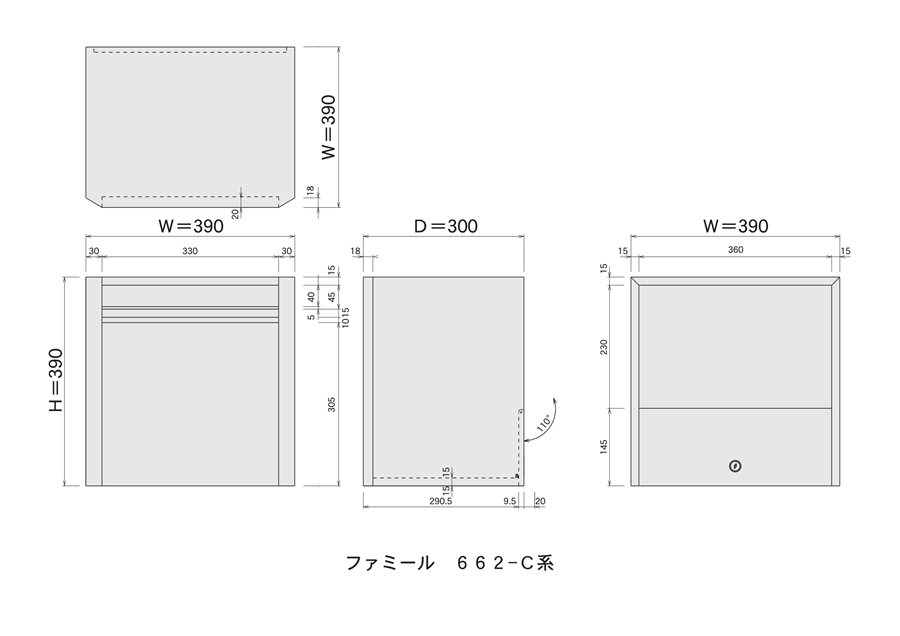 ハッピー金属 662 C ファミールポスト ステンレスポスト 662 C 壁面埋込及びポール取り付けタイプ 大型サイズ 新品 Facul Ao