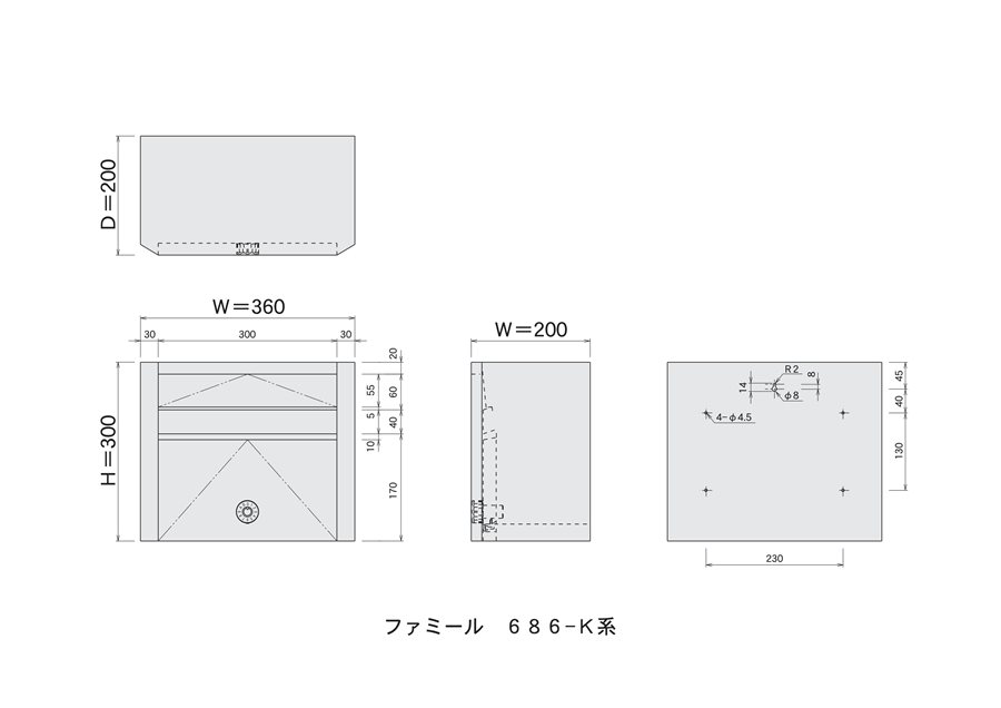 在庫処分 ハッピー金属 ファミール 686 戸建用 ステンレスポスト 外掛