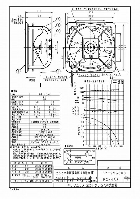 新品 送料無料 パナソニック 換気扇 有圧換気扇 低騒音形 排-給気兼用仕様 単相 １００Ｖ paplab.com.ar