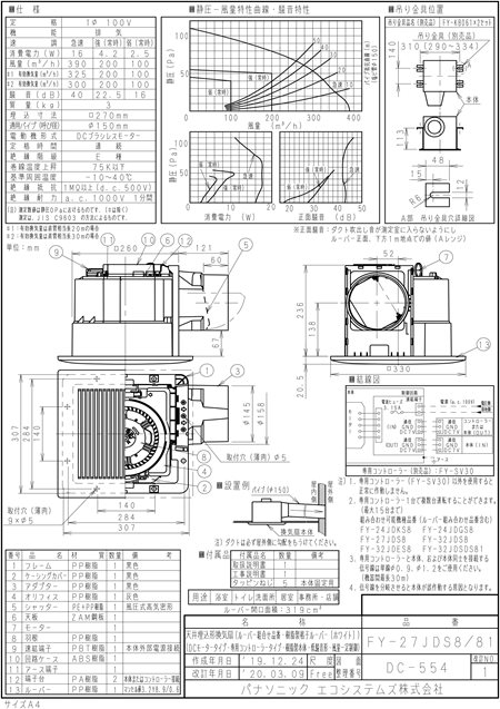 超格安一点 パナソニック XFY-24JDGS8 83 天井埋込形換気扇 DCモーター