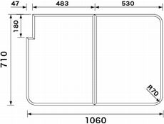 パナソニック Panasonic 【RL91055SR】 風呂フタ(短辺710×長辺1060:R用:組みフタ:切り欠け型) バスルーム