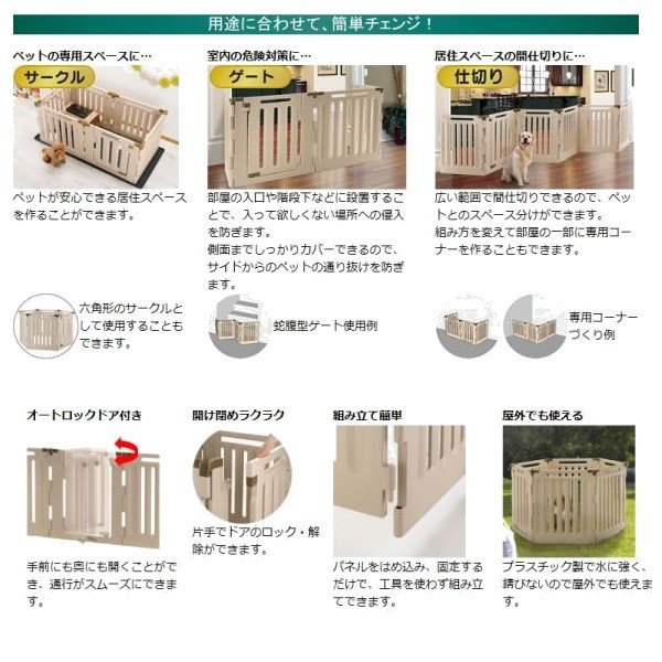 リッチェル リッチェル ペット用品 犬小屋 ゲージ サークル リッチェル ペット用品 ペット用3wayサークル6面50h 581 住宅設備のプロショップdooon ペット用品