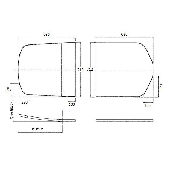 TOTO 部分品【EKKS3JKAA22W】 1300FC用2枚蓋書き割り 部材