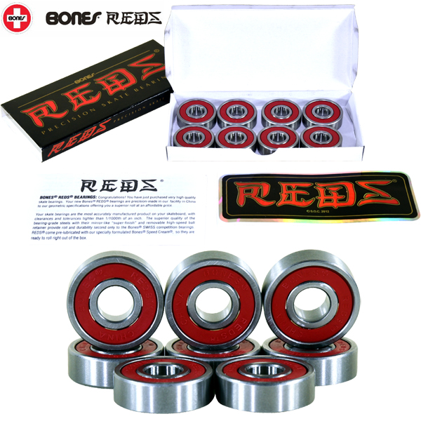 【5月末までポイント10倍】BONES ベアリング 8個SET REDS【レッズ】 ボーンズ ベアリング BONES BEARING  (ボーンズベアリング) REDZ SKATEBOARD BEARINGS 8 PACK ベアリングスケートボード パーツ スケボー セット ウィール  sk8 