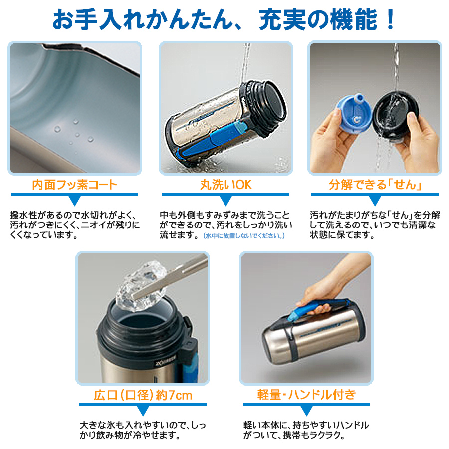 楽天市場 ステンレスボトル タフボーイ1300ml 水筒象印 Zojirushi内コップ ソフトハンドルつきsf Cc13 Xa あっぷｒｏｏｍ