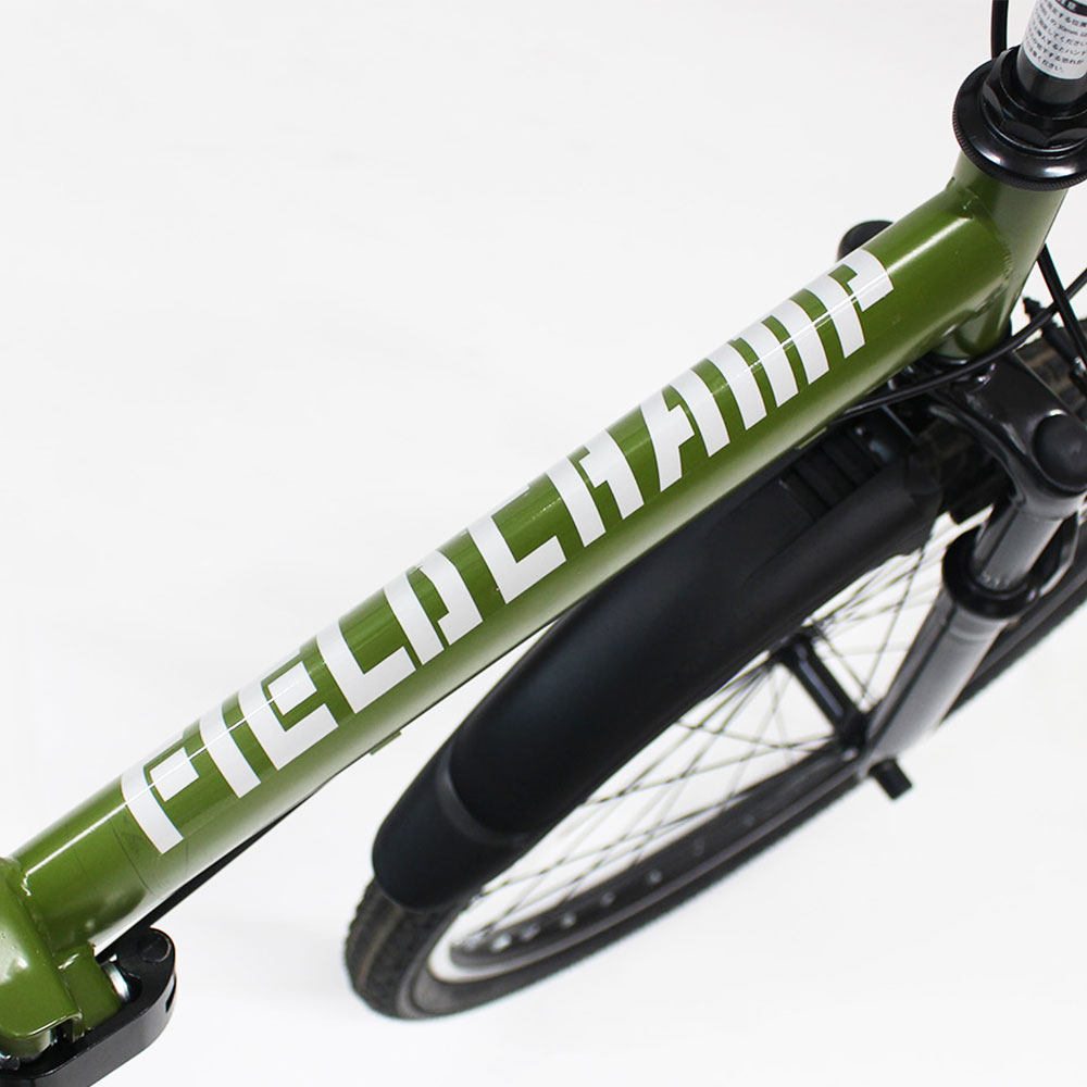 お見舞い FIELD CHAMP 折り畳みマウンテンバイク 26インチ アーミーグリーン WサスFD-MTB266SK  MG-FCP266K折畳みフレーム 6段変速ギア W フロント リア サスペンション 送料無料 代引き 後払い不可商品 北海道 沖縄 離島地域  配送不可 ie-monogatari.jp