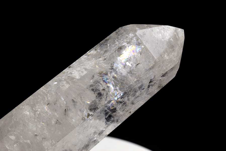 水晶六角柱ポリッシュポイント◆虹入り■約410.5g◆ブラジル・バイーア州・セントセ産◆レインボー水晶アイリスクォーツ水晶ポイント置物ポリッシュ天然石パワーストーン六角柱ポイント■39ショップ■