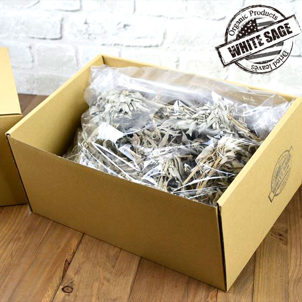 ■BOX販売【たっぷり約５００g】■<br> ホワイトセージ 枝付きクラスター＆リーフミックス<br> カリフォルニア産 オーガニック<br> パワーストーン｜浄化｜ホワイトセージ｜クラスター｜お香｜ハーブ｜スマッジング｜ ■39ショップ■