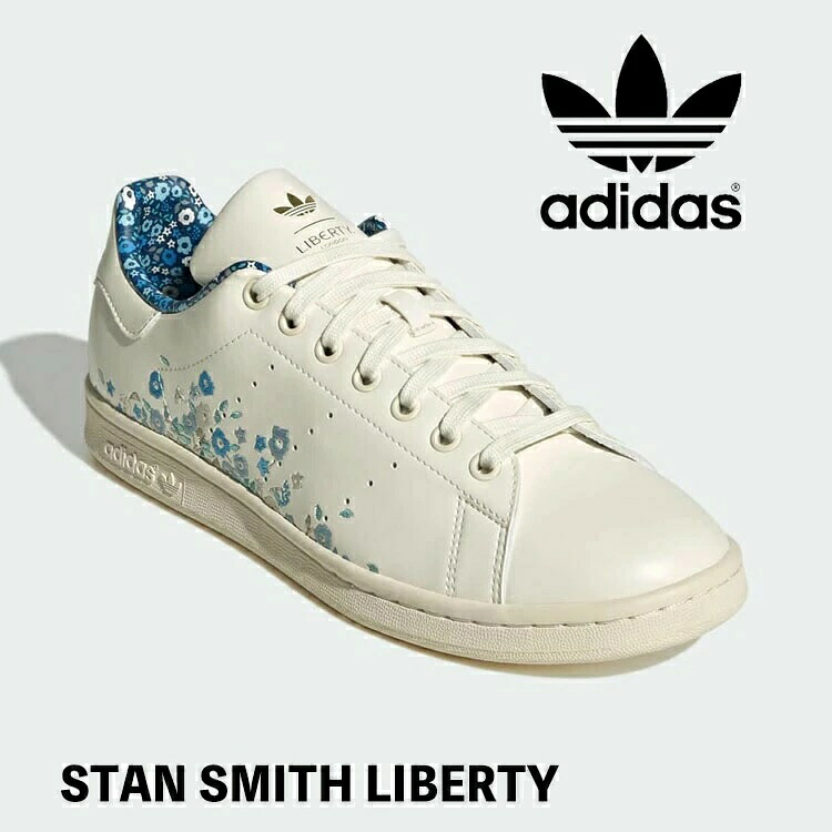 アディダス オリジナルス スニーカー adidas Originals STAN SMITH LIBERTY スタンスミスリバティコラボ JP9794 CWHITE/CWHITE/GOLDMT ホワイト ゴールド ガームソール シューズ【中古】未使用品｜upsuke