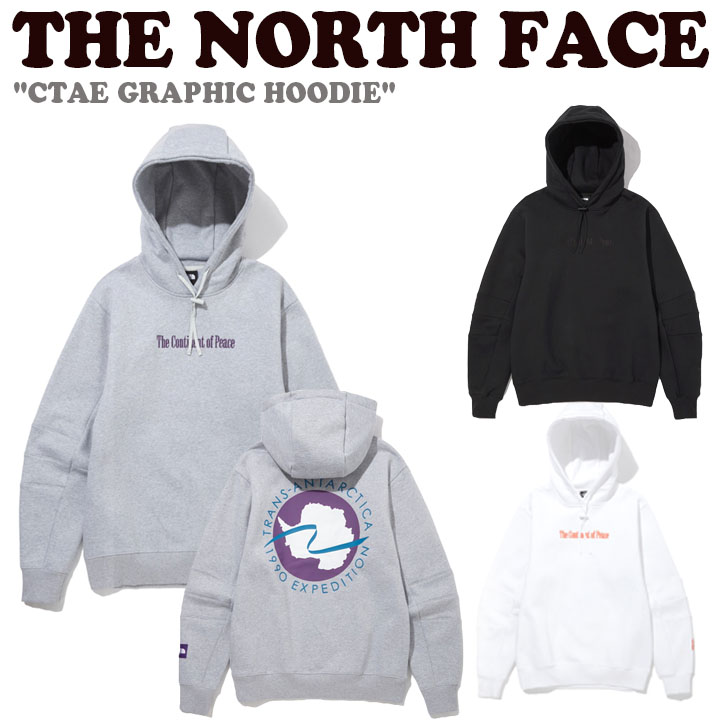 ノースフェイス パーカー THE NORTH FACE メンズ レディース CTAE GRAPHIC HOODIE シーティエーイー グラフィック フーディ LIGHT_GRAY ライト グレー BLACK ブラック WHITE ホワイト NM5PM57A/B/C ウェア 【中古】未使用品