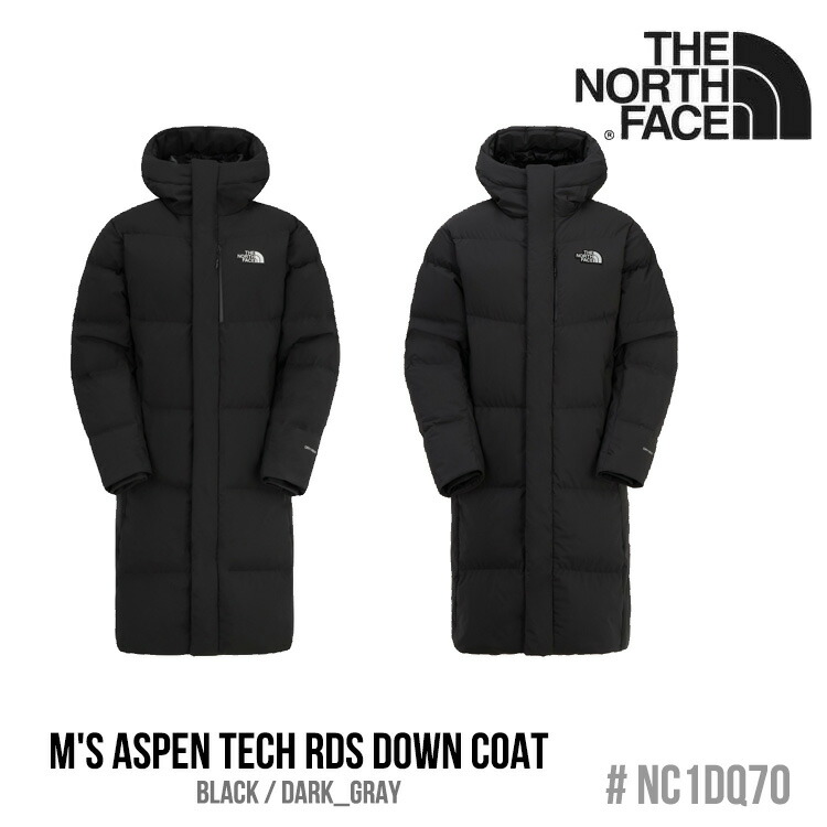 ノースフェイス ダウンジャケット THE NORTH FACE ダウンジャケット メンズ レディース M'S ASPEN TECH RDS DOWN COAT メンズ アスペン テク RDS ダウンコート BLACK ブラック DARK_GRAY ダークグレイ NC1DQ70A/B ウェア【中古】未使用品