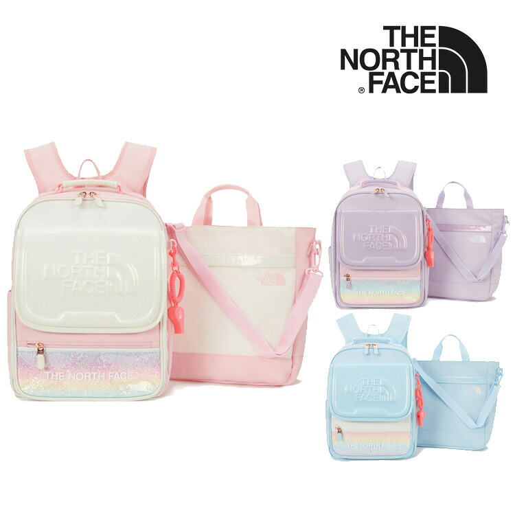 北の方人間の顔 うしろ側容器に並べる THE NORTH FACE G\u0027S PREPPY AIR SCH PACK SET ガールズ プレッピー 大気圏 学院 容器に並べる CREAM 皮膚軟化剤 PASTEL BLUE 淡彩青碧 LILAC 紫はしどい NM2DR03R/S/T 御徒面子【中古】未当てはめる品【中古】未当てはめる品