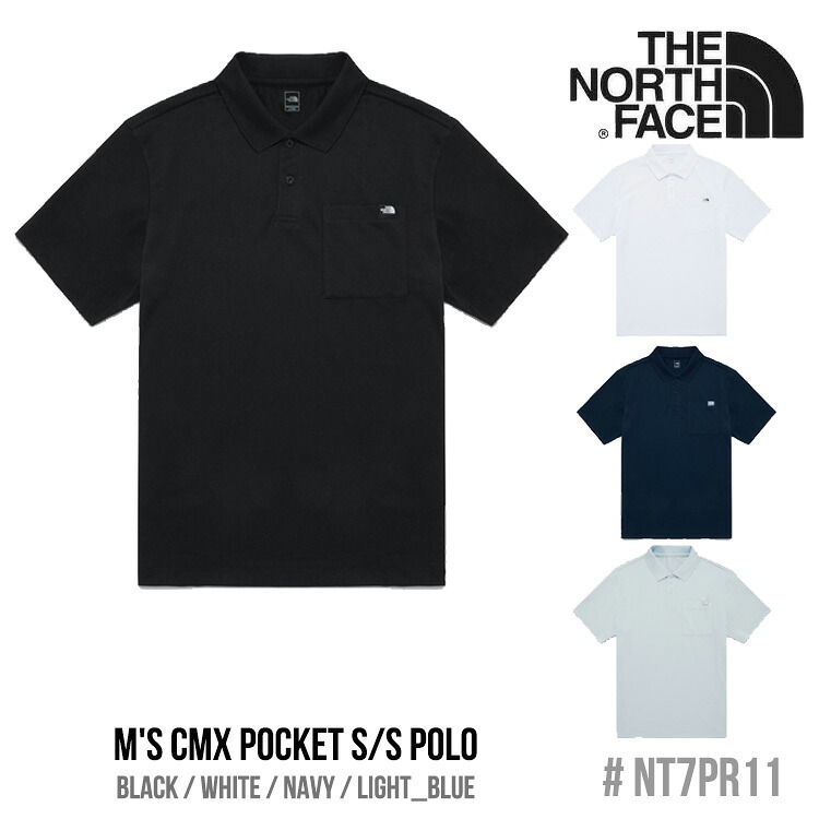 ノースフェイス ポロシャツ THE NORTH FACE M'S CMX POCKET S/S POLO メンズ CMX ポケット ショートスリーブ ポロ BLACK ブラック WHITE ホワイト NAVY ネイビー LIGHT_BLUE ライトブルー NT7PR11A/B/C/D 半袖 ウェア 【中古】未使用品