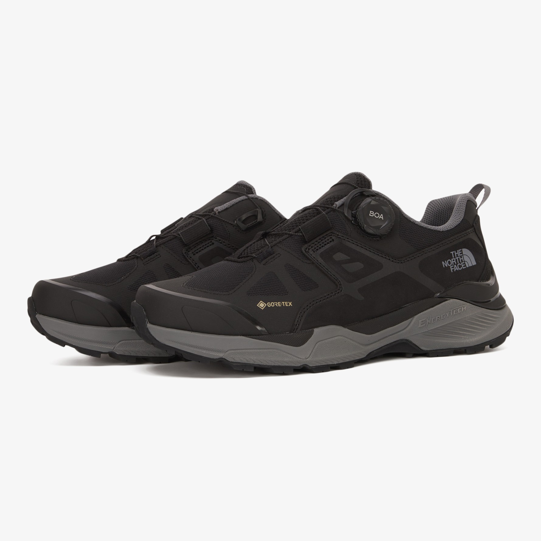 北の方人間の顔 スニーカー THE NORTH FACE ENERGY TECH ALPHA II BOA GTX 活動力テック アルファ2 ボアゴアテックス BLACK黒いこと DARK_GRAYうす暗い薄墨色 BEIGEベージュ OFF_WHITE象牙色 NS95Q52A/B/C/D   【中古】未当て嵌める品