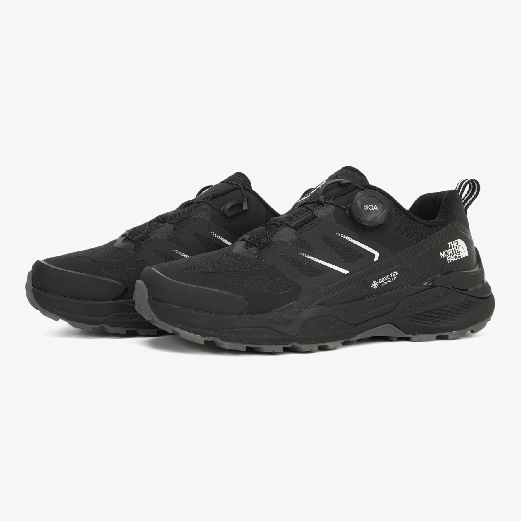 ノースフェイス トレッキング ハイキングシューズ THE NORTH FACE メンズ レディース ENERGY TECH LITE BOA GTX エネルギーテック ライトボア ゴアテックス REAL_BLACKリアルブラック GRAYグレー WHITE_SANDホワイトサンド IVORYアイボリー NS95Q53A/B/C/D 【中古】未使用品