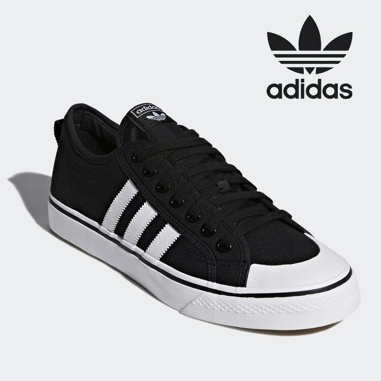 アディダス ニッツァ スニーカー adidas メンズ レディース ORIGINALS NIZZA オリジナルス ニッツァ BLACK 黒いこと WHITE 白いこと CQ2332 シューズ【中古】未当て嵌める品