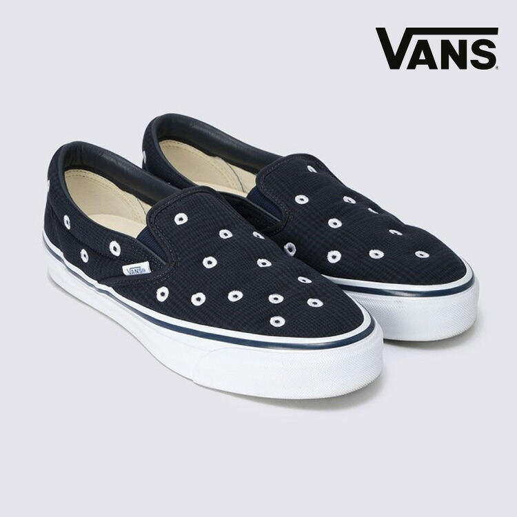 バンズ スニーカー VANS メンズ レディース CLASSIC SLIP ON クラシック スリッポン Slip-on スリップオン リーシュ 98 LX TDC Dark Navy/Multi ダークネイビー VN000NBME4B1 シューズ【中古】未使用品｜upsuke