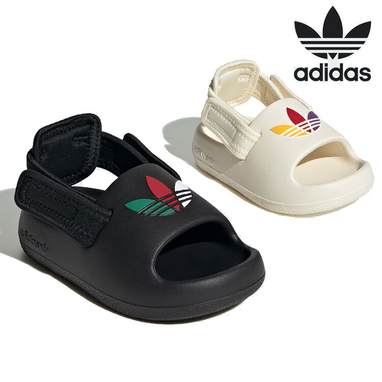 アディダス サンダル adidas 男の子 女の子 ADIFORM ADILETTE SLIDE アディフォーム アディレット スライド Core Black コアーブラック Cream White クリームホワイト JP5530 JP5529 シューズ 【中古】未使用品