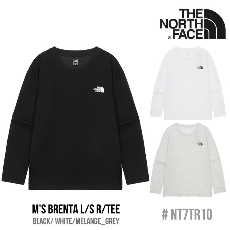ノースフェイス Tシャツ 長袖 THE NORTH FACE ロングスリーブ Tシャツ M'S BRENTA L/S R/TEE メンズ ブレンタ ロングスリーブ ラウンドTEE BLACK ブラック WHITE ホワイト MELANGE_GREY メランジグレー NT7TR10A/B/C ウェア 【中古】未使用品｜upsuke