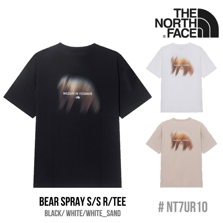 北の方人間の顔 プルオーバー THE NORTH FACE BEAR SPRAY S/S R/TEE ベア スプレイ 遊撃手捩り ラウンドTEE BLACK 黒いこと WHITE 白いこと WHITE_SAND 白いこと真砂 NT7UR10J/K/L 御召しもの 【中古】未当て嵌める品