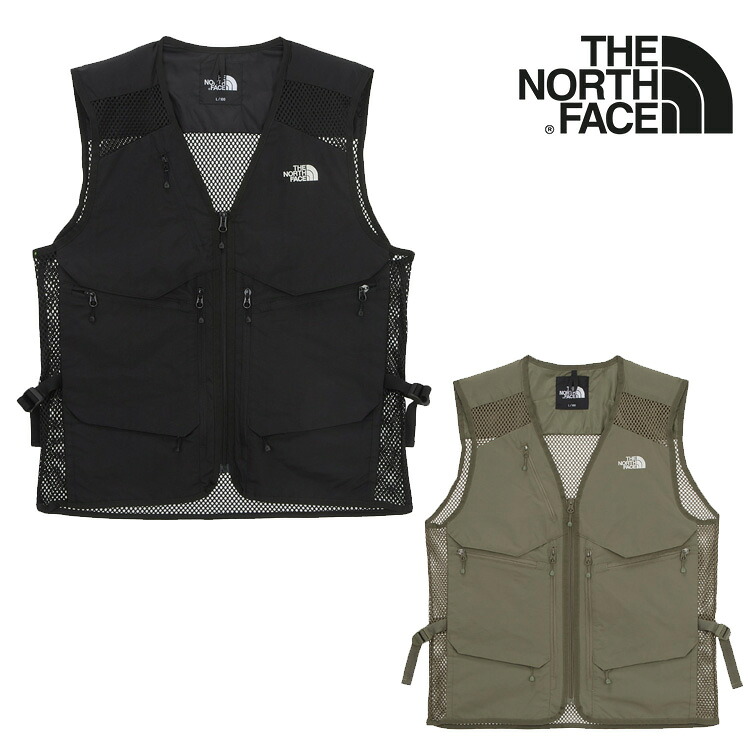 ノースフェイス ベスト THE NORTH FACE M'S GEAR MESH VEST メンズ ギアー メッシュベスト BLACK ブラック BURNT_OLIVE オリーブ NV5VR03A/B ウェア 【中古】未使用品
