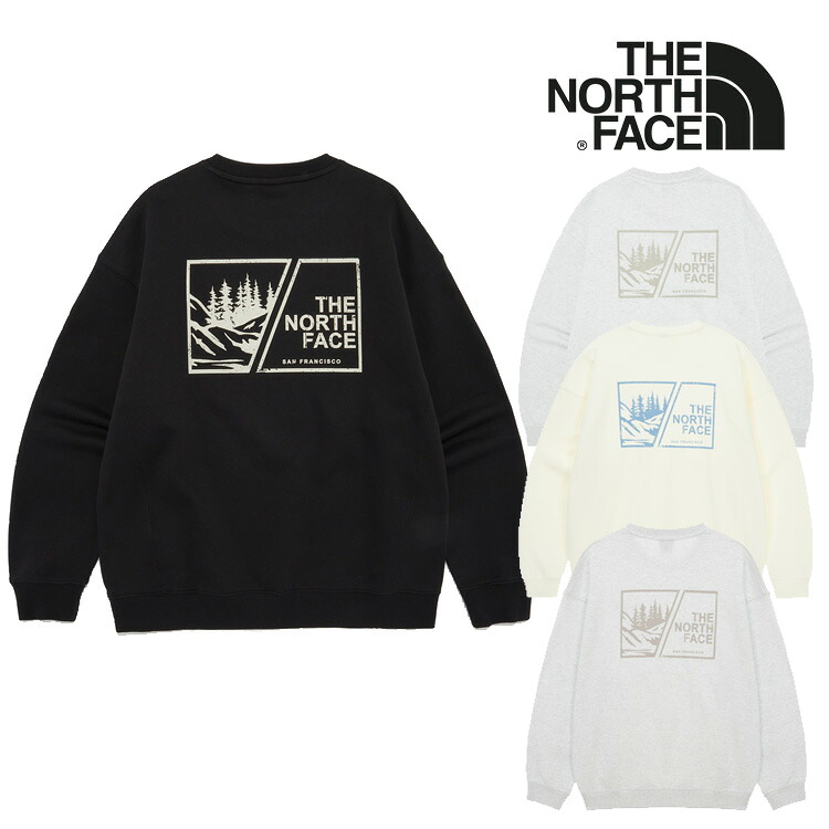 北の方人間の顔 THE NORTH FACE メンズ レディース M\u0027S BOSQUE SWEATSHIRTS ボスクスウェットシャツ BLACK 黒いこと CREAM 皮膚軟化剤 MELANGE_GREY メランジグレー SILVER しろがね色 NM5MR04A/B/C/E 御召しもの【中古】未当て嵌める品