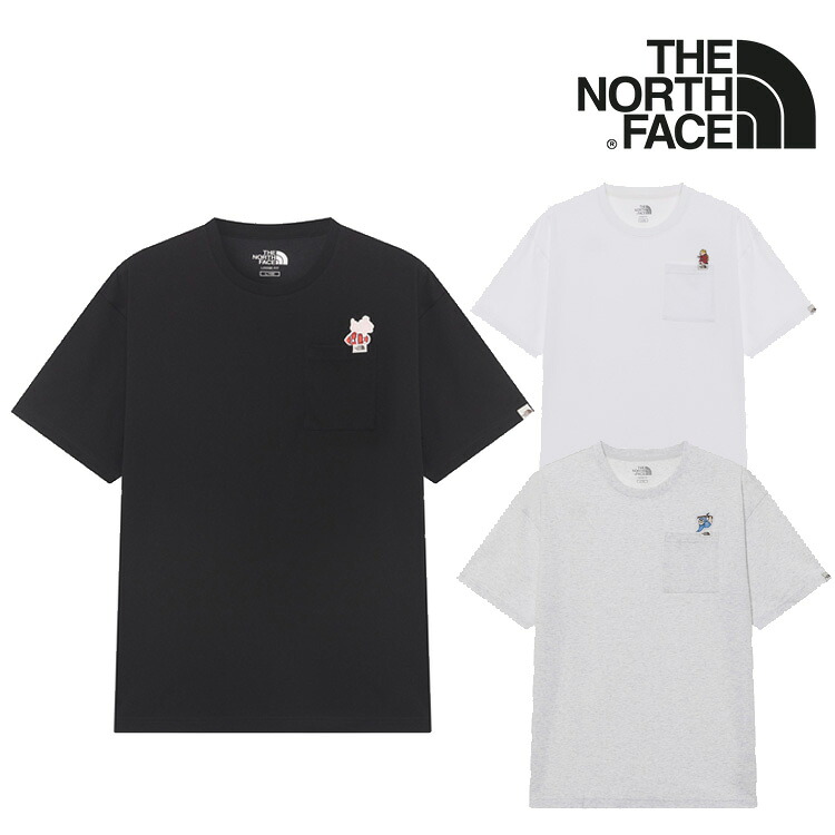ノースフェイス 半袖Tシャツ THE NORTH FACE メンズ レディース POCKET EX S/S R/TEE ポケット EX ショートスリーブ ラウンドTEE BLACK ブラック WHITE ホワイト OATMEAL オートミール NT7UR22J/K/L ウェア 【中古】未使用品|upsuke