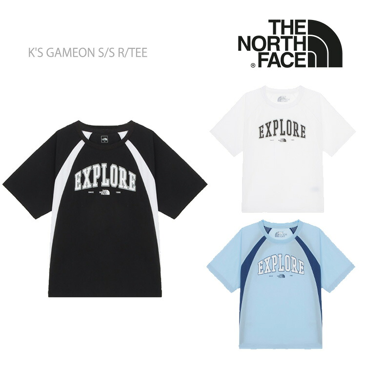ノースフェイス Tシャツ THE NORTH FACE K'S GAMEON S/S R/TEE キッズ ゲームオン ショート スリーブ ラウンド TEE BLACK ブラック WHITE ホワイト LIGHT_BLUE ライトブルー NT7UR15S/T/U ウェア【中古】未使用品