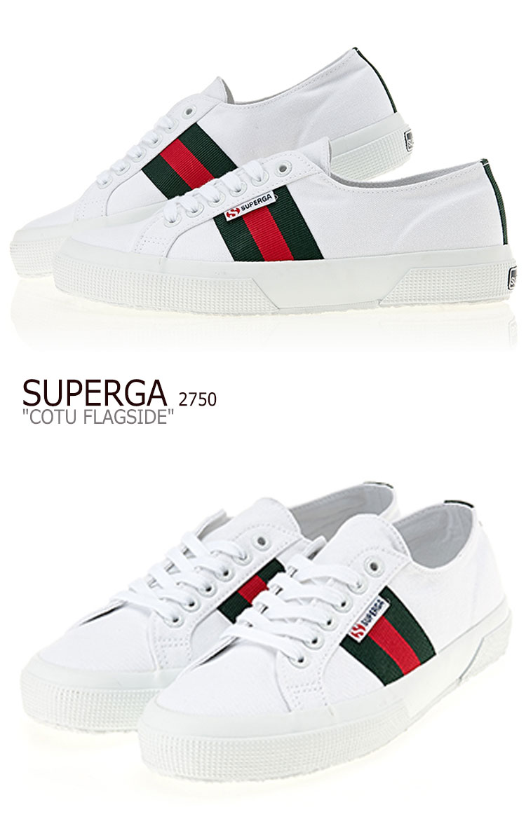 内祝い スペルガ スニーカー Superga メンズ レディース 2750 Cotu Flagside 2750 コート フラッグサイド White ホワイト Green グリーン Red レッド S00g1h0 シューズ お気にいる Noibmore Org